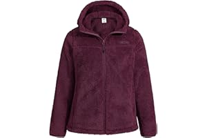 Pioneer Camp Women's Fuzzy Fleece Jacket Full Zip Up Lightweight Warm Soft Fleece Coat with hood for Spring Fall Winter