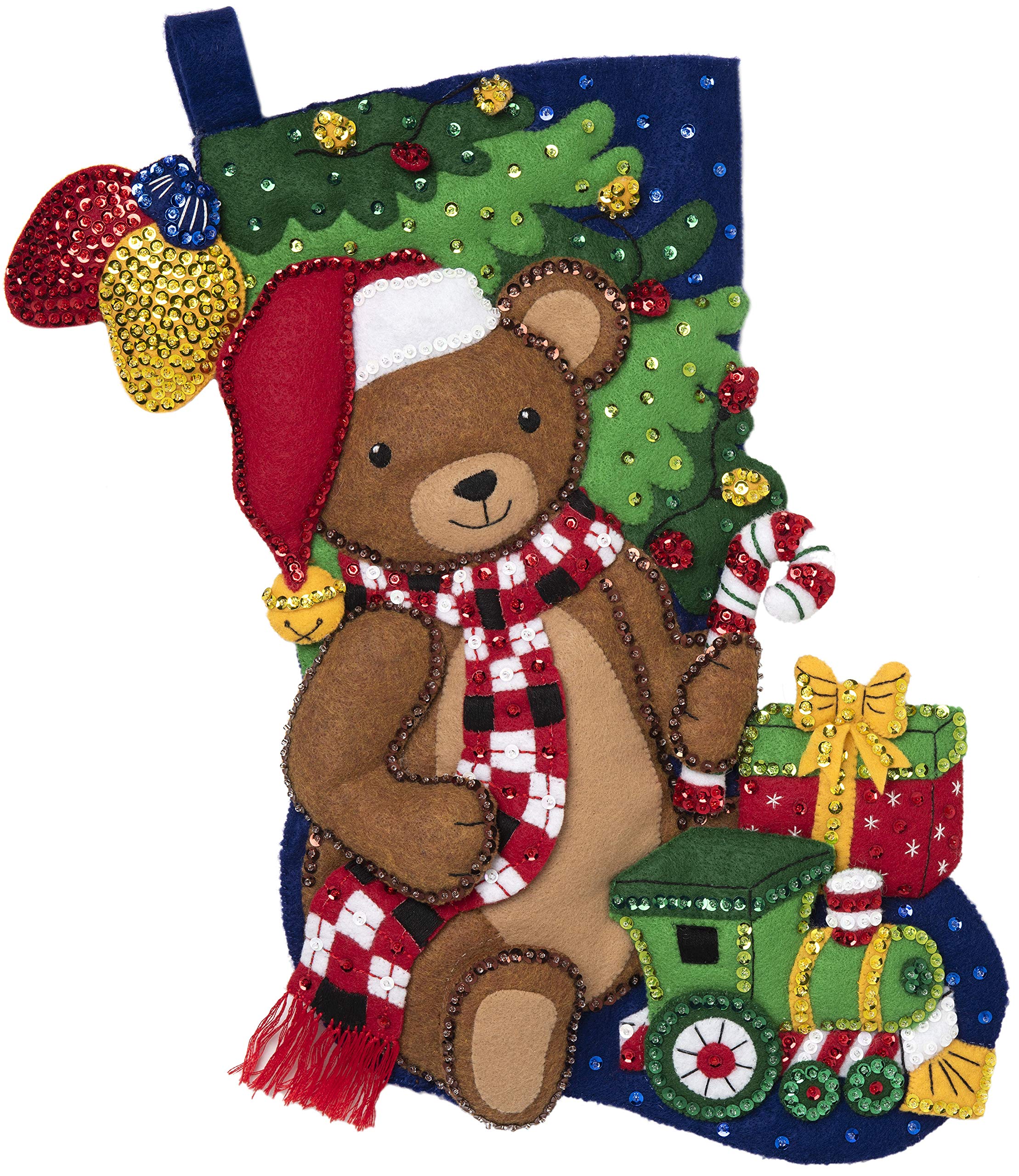 Bucilla Felt Applique Christmas Stocking Kit, 18
