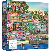 RoseArt - Millie Illustrates - Port De Soller Majorca, Spain - 300 Piece Jigsaw Puzzle, Mediterranean Port Scene
