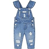 KIDSCOOL SPACE Baby Girl Boy Jean Overalls,Little Kid Bib Pocket Denim Workwear