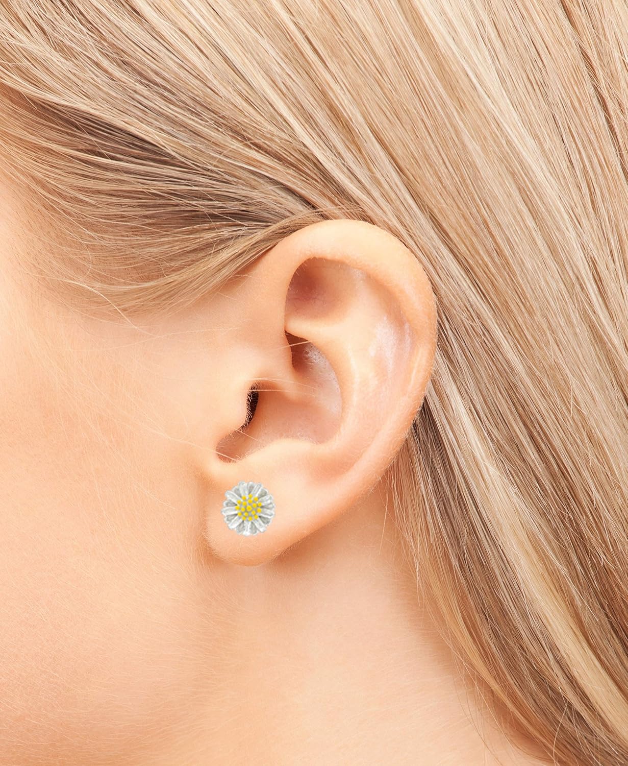 Pendientes infantiles para niña de plata de ley 925 amarillas