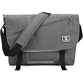 OIWAS 15.6 Inch Messenger Bag for Men/Women Crossbody Travel Satchel Bags Laptop Shoulder Bag Large Briefcase Computer Work College Grey