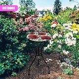 GEEZY Mosaic Garden Table - Poppies Design, 30.5cm Weatherproof Iron view 2
