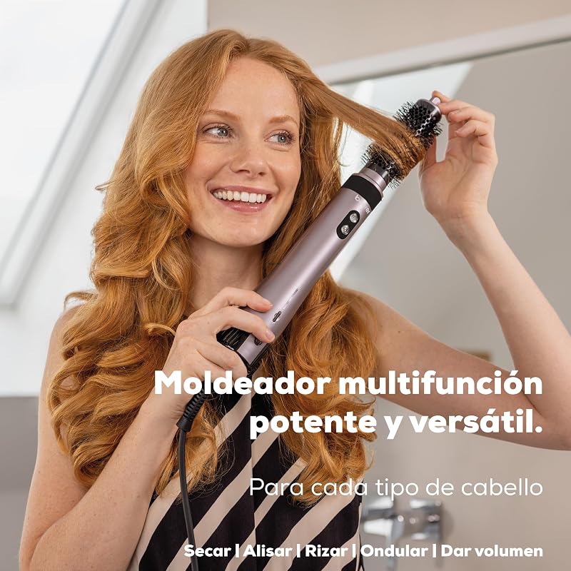HT 110 Airstyler 5 en 1, moldeador de cabello multifuncional para rizos, alisado y volumen, peinado suave para todo tipo de cabello, cerámica turmalina, tecnología iónica, 5 accesorios