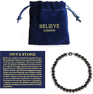 Believe London Partner Pearl Bracelet With Letter With Jewellery Bag And Meaning Card Strong Elastic Name Bracelet Onyx Stones Howlite Stone Friendship Pendant Made Of Sterling Silver 16 Centimeters Amazon Co Uk Clothing Believe London Partner Pearl Bracelet With Letter With Jewellery Bag And Meaning Card Strong Elastic Name Bracelet Onyx Stones Howlite Stone Friendship Pendant Made Of Sterling Silver 16 Centimeters Amazon Co Uk Clothing