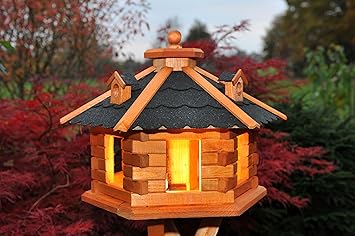 Vogelhaus Futterhaus Vogelvilla Mit Solarbeleuchtung Und Silo