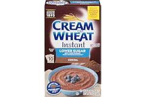 Cream of Wheat Instant Lower Sugar Hot Cereal, Cocoa, 1.23 Ounce, 10 Packets (Pack of 6)