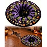 CZBZ Halloween Rug, 3D Vortex Optical Illusion Abyss Round Area Rug | 40 Spooky Styles 3D Halloween Rugs Indoor, Non-Slip Floor Accent for Living Room, Bedroom, Entryway, Party & Haunted House