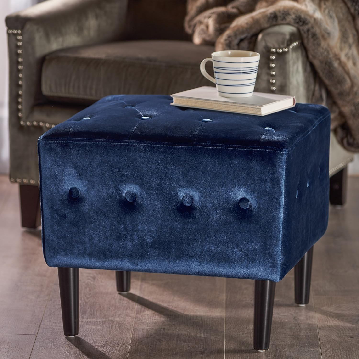Best navy accent chair with ottoman