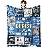 Lcobion Christian Gifts for Men, Religious Gifts for Men, Baptism Gifts for Boys, Spiritual Inspirational Gifts for Man, Bible Catholic Gifts, Confirmation Gifts for Boys, Christian Blanket 50" X 60"