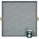 HofferRuffer Extra Large Square Serving Tray, Elegant Faux Leather Ottoman Tray with Gold Hardware Handles, Serve Tea, Coffee or Breakfast in Bed, 23.6 x 23.6 inches (Large Square)