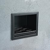 IKITRAEE Recessed Wall Soap Holder for Shower Niche,Shower Foot Rest for Shave Legs,Stainless Steel 304 Footrest，Matte Black,