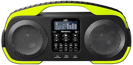 SDigital X-3808 Splash Outdoor Bluetooth Lautsprecher (Radio, MP3, Powerbank, AUX-In) matt grau/lime grün
