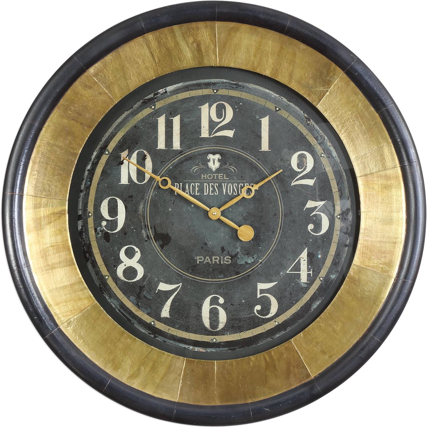 Amazon Com Gold Bronze Retro Style Wall Clock Mid Century Modern Round Vintage Paris Euro Home Kitchen