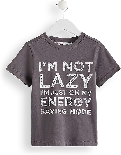 Marca Amazon - RED WAGON Camiseta Manga Corta Slogan de Algodón ...