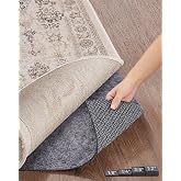 Veken Non Slip Cushioned Rug Pad Gripper, 2 x 10 Ft, 1/4 inch Thick Runner Felt Carpet Liner Protector Mat for Area Rugs and Hardwood Floors, with 99 Pcs Anti-Slip Strips Pattern