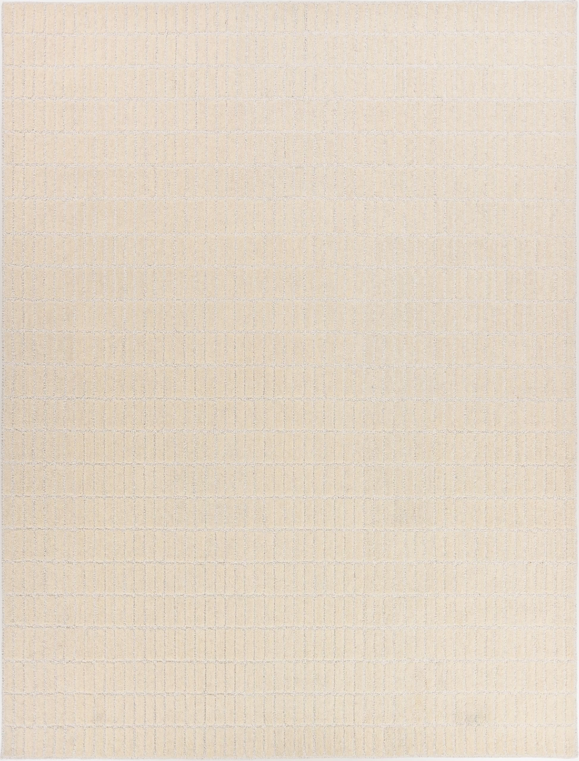 Photo 1 of Restoration and Renovation Hand-Tufted 100% Wool Area Rug – Unique Modern Geometric Grid Pattern, Soft Plush Textured Carpet for Living Room, Bedroom, Dining Room & Entryway (Beige, 6' x 9')