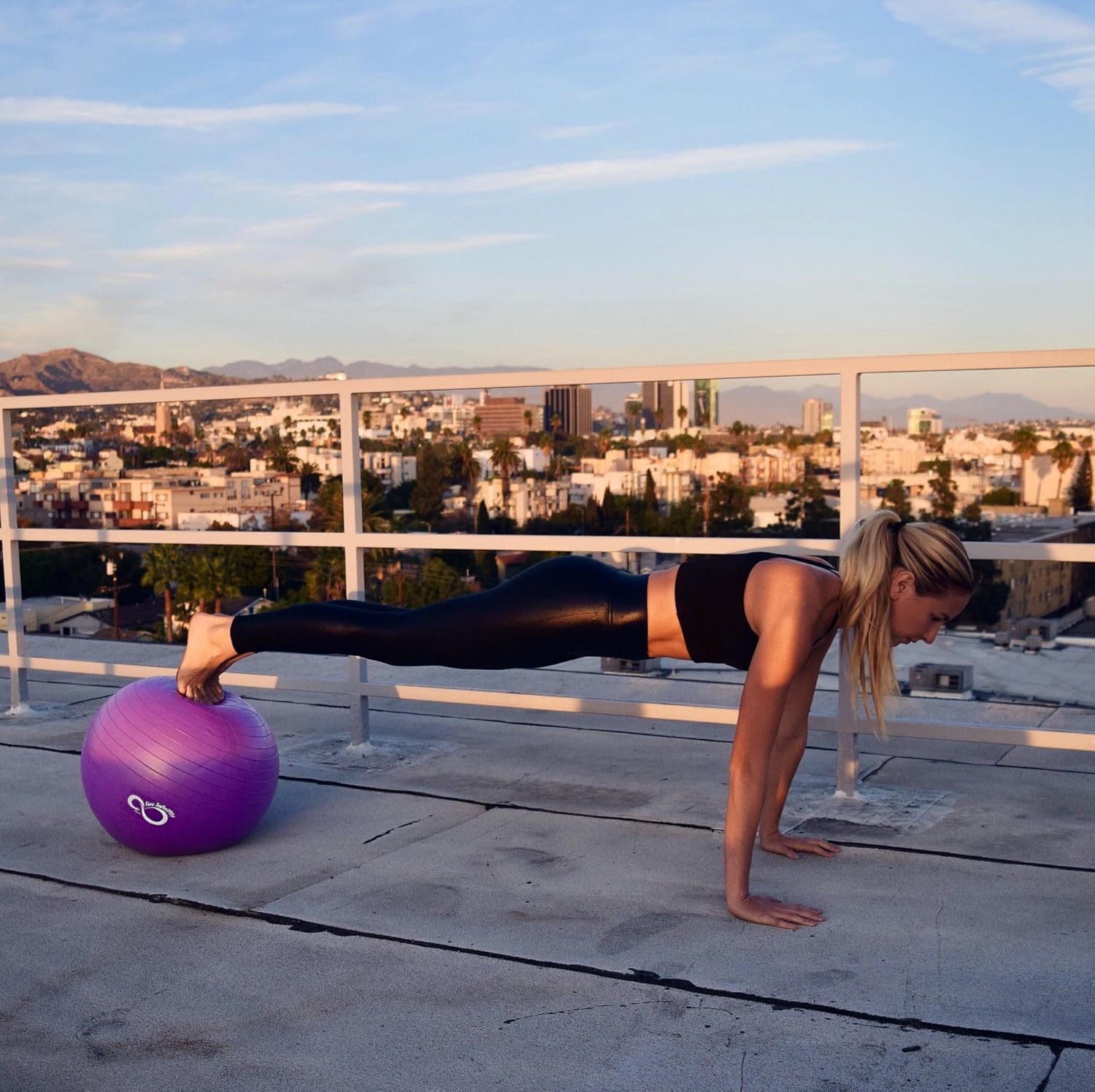 Live Infinitely Exercise Ball (55cm-95cm) Extra Thick Professional Grade Balance & Stability Ball- Anti Burst Tested Supports 2200lbs- Includes Hand Pump & Workout Guide Access: Sports & Outdoors