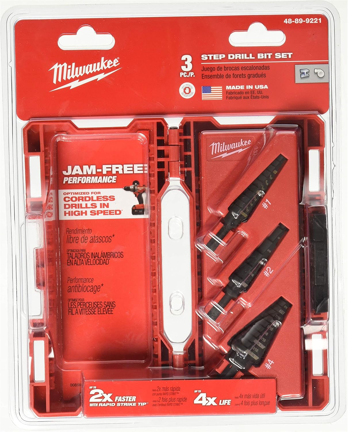 Milwaukee GIDDS22475514 Step Bit 3Piece Set (1, 2, 4