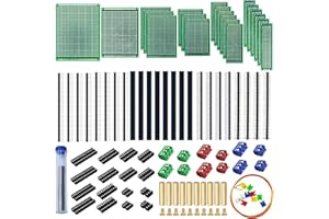 QeeaHuuo 104pcs Double Sided PCB Board Kit, Prototype Boards for DIY Soldering and Electronic Projects, Compatible with Arduino Kits, Mega2560, Nano, Raspberry Pi, STM32