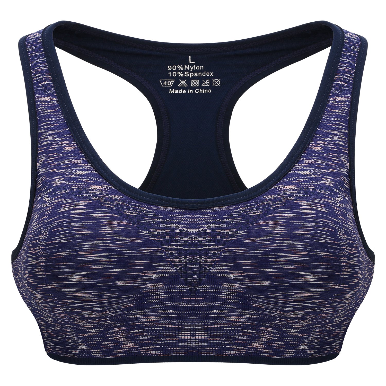 CARETOO Women Sports Bras Racerback Padded Seamless Medium Support Activewear