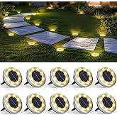 SOLPEX 10 Pack Solar Ground Lights Outdoor Waterproof, Solar Powered Pathway Lights, Landscape Lighting for Garden Walkway Dr