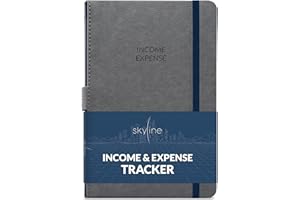 Skyline Income and Expense Tracker Notebook – Accounting Ledger Book for Bookkeeping – Accounting Book & Bookkeeping Record Book, Small Business Essential, A5 (5.8" x 8.3"), Hardcover (Gray)