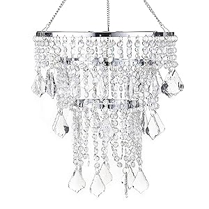 SUNLI HOUSE Modern Mini Acrylic Beaded Fixture Pendant Ceiling Chandelier Light for Wedding Bedroom Hallway Bathroom H11.4''XD8.6''