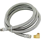 Eastman Dishwasher Installation Kit, 4 Foot Braided Stainless Steel Supply Line, 3/8 Inch x 3/8 Inch Compression with Elbow, 