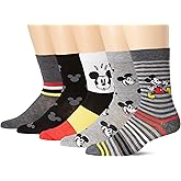Disney mens Mickey Mouse 5 Pack Crew Socks