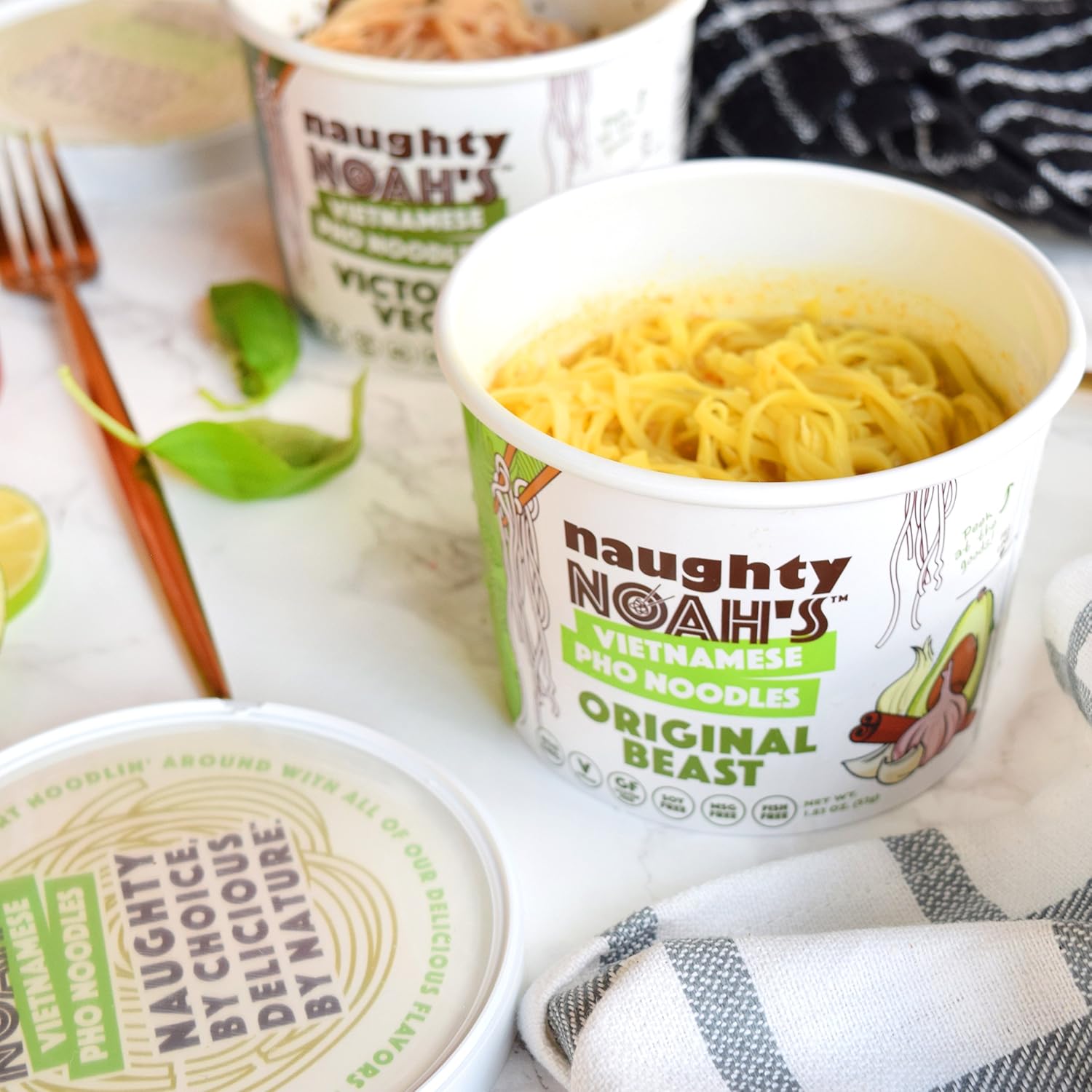 Naughty Noahs Vietnamese Pho Noodles Original Beast Flavor 6 Pack Vegan