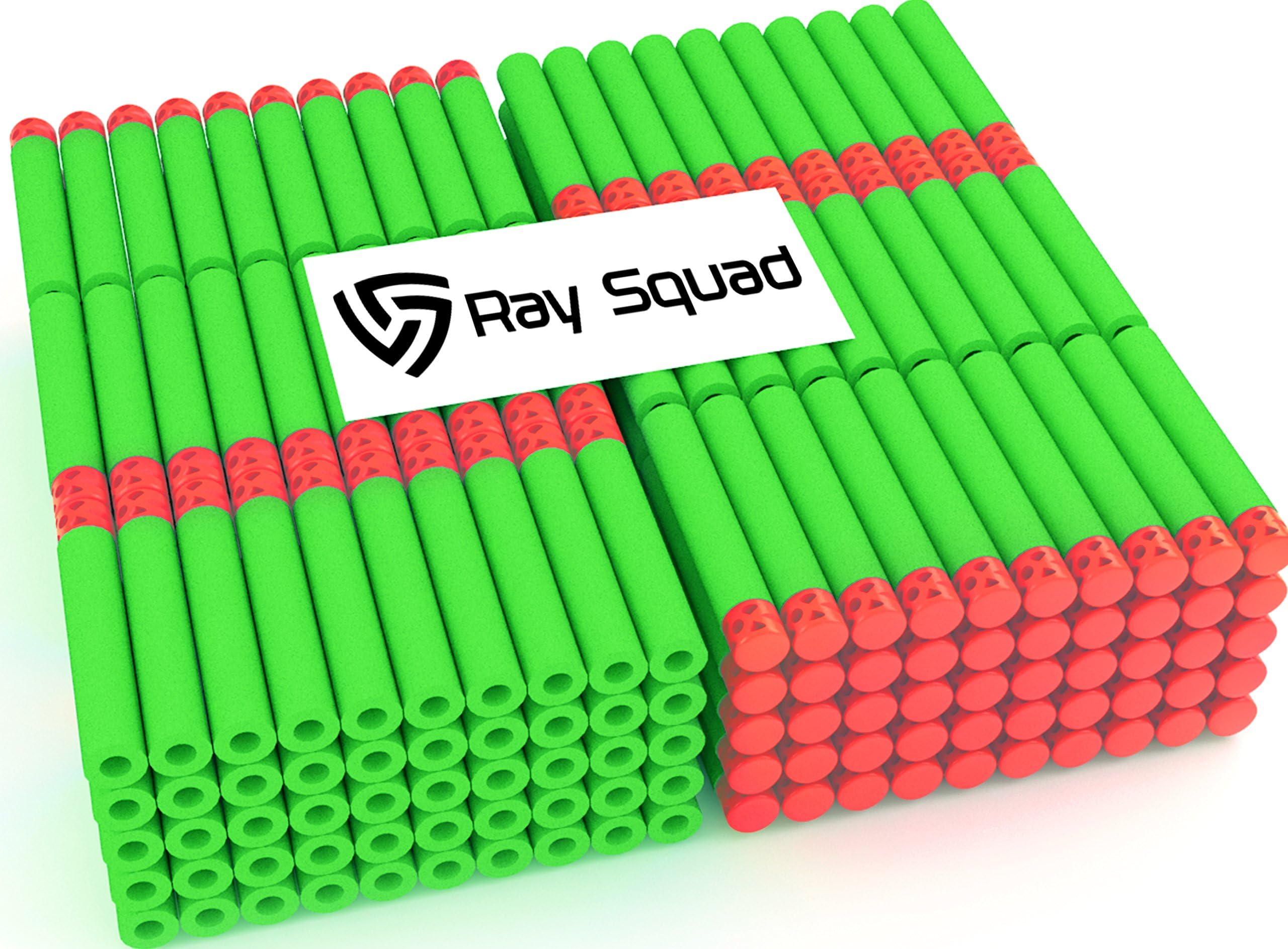 Ray Squad 150 Pack Waffle Darts Green with Red Tips by Compatible with N-Strike Elite Series Blasters