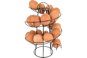 Southern Homewares Egg Skelter Deluxe Modern Spiraling Dispenser Rack - Black, Space-Saving, Durable Storage Solution for Eggs, One Size
