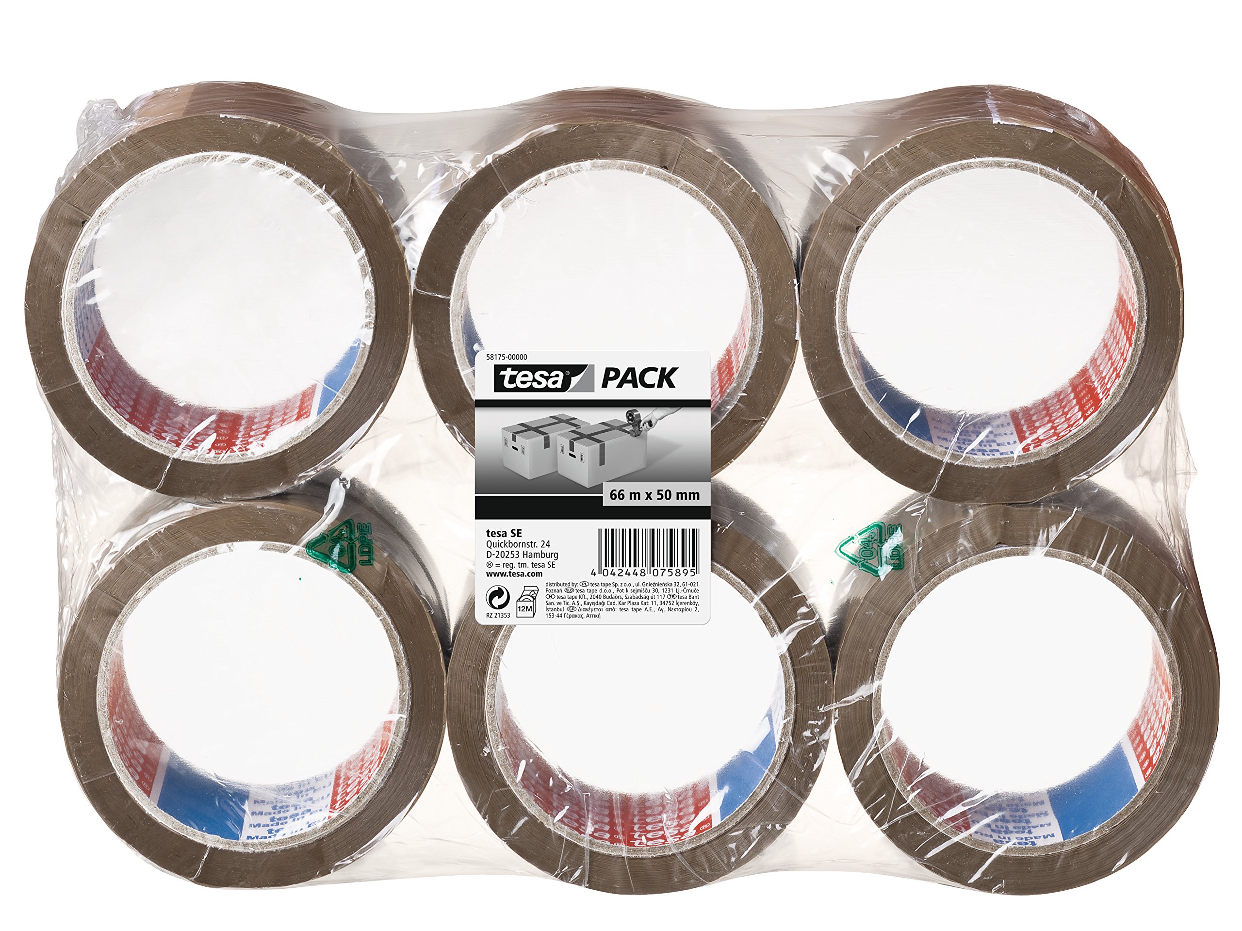 Tesa 58175-00000-00 6 x Standard Packaging Tape Havana
