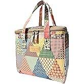 Kwang Min Floral Insulated Lunch Bag for Women,Reusable Lunch Box,Large Cooler for Office,Picnic Outdoors,Premium Quality Waterproof Fabric,Ideal Gift for Outdoors and work (Patchwork)