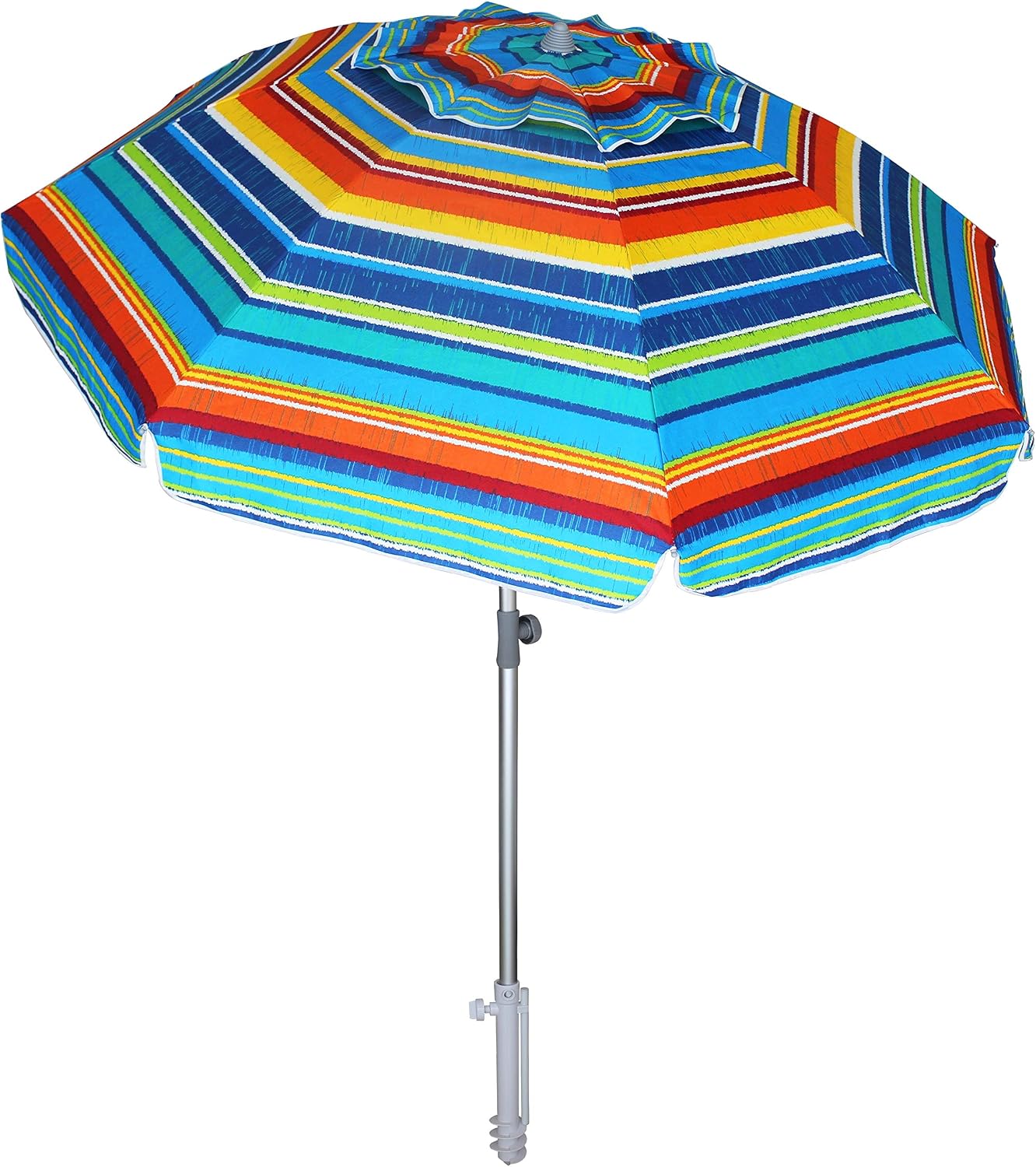 AMMSUN 7ft Beach Umbrella Portable Outdoor Patio Sun Shelter UV 50