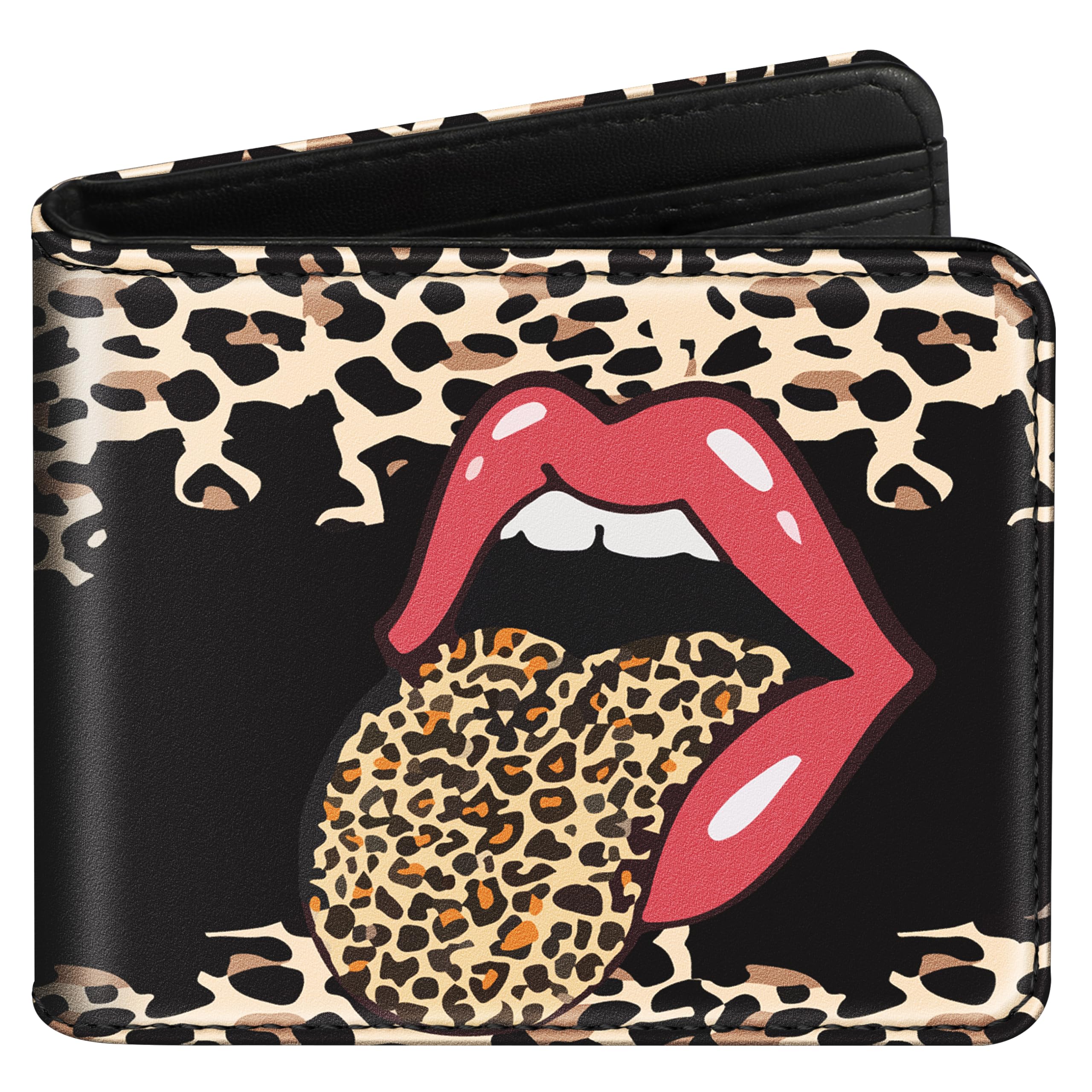 Funermei Cute Wallet for Women Girls Leopard Lip