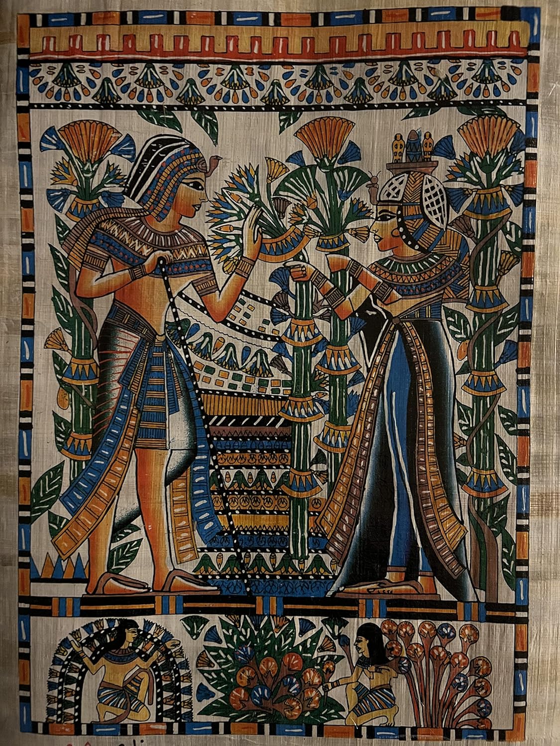 Paintings - NEW 12”x16” HAND PAINTED EGYPTIAN ART ON PAPYRUS, Made in Egypt