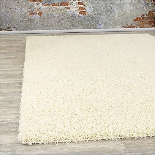 A2z Rug Langflor 5cm Shaggy Teppich Hochflor Teppiche Elfenbein