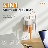 TESSAN Double Plug UK Adapter 2 AC Sockets 2 USB Ports 13A Surge Protected Wall view 2