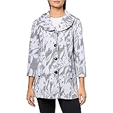 MULTIPLES Women's Three Quarters Sleeves Two-Pocket Button Front Ruffle Collar Jacket