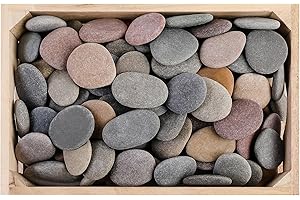 ROCART 100 PCS Large 5.5-8.5 cm Smooth Natural River Rocks for Painting, Flat Painting Rocks & Craft Stones for Arts, Kindnes
