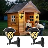 TISEJOY Solar Wall Lantern Outdoor Playhouse Light, Playhouse Accessories | Waterproof Decorative Solar Lights for Playground, Treehouse, Chicken Coop, Shed, Wall, Fence, Outdoor Accessories, 2 Pack