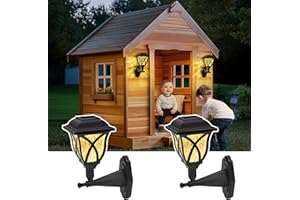 TISEJOY Solar Wall Lantern Outdoor Playhouse Light, Waterproof Decorative Solar Powered for Storage Shed, Playground, Dog House, Garden Wall, Fence, Patio, Backyard (2 Pack)