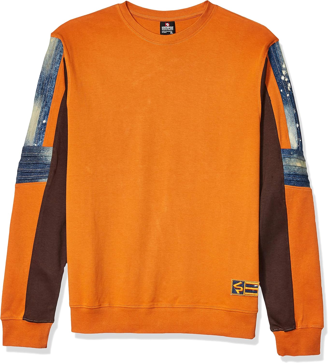 Southpole Men's Denim Fleece Crewneck Sweatshirt: Clothing