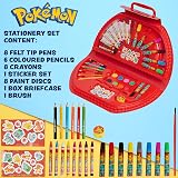 Pokémon Art Supplies Set with Colouring Pencils Felt Tip Pens Watercolors Red view 5