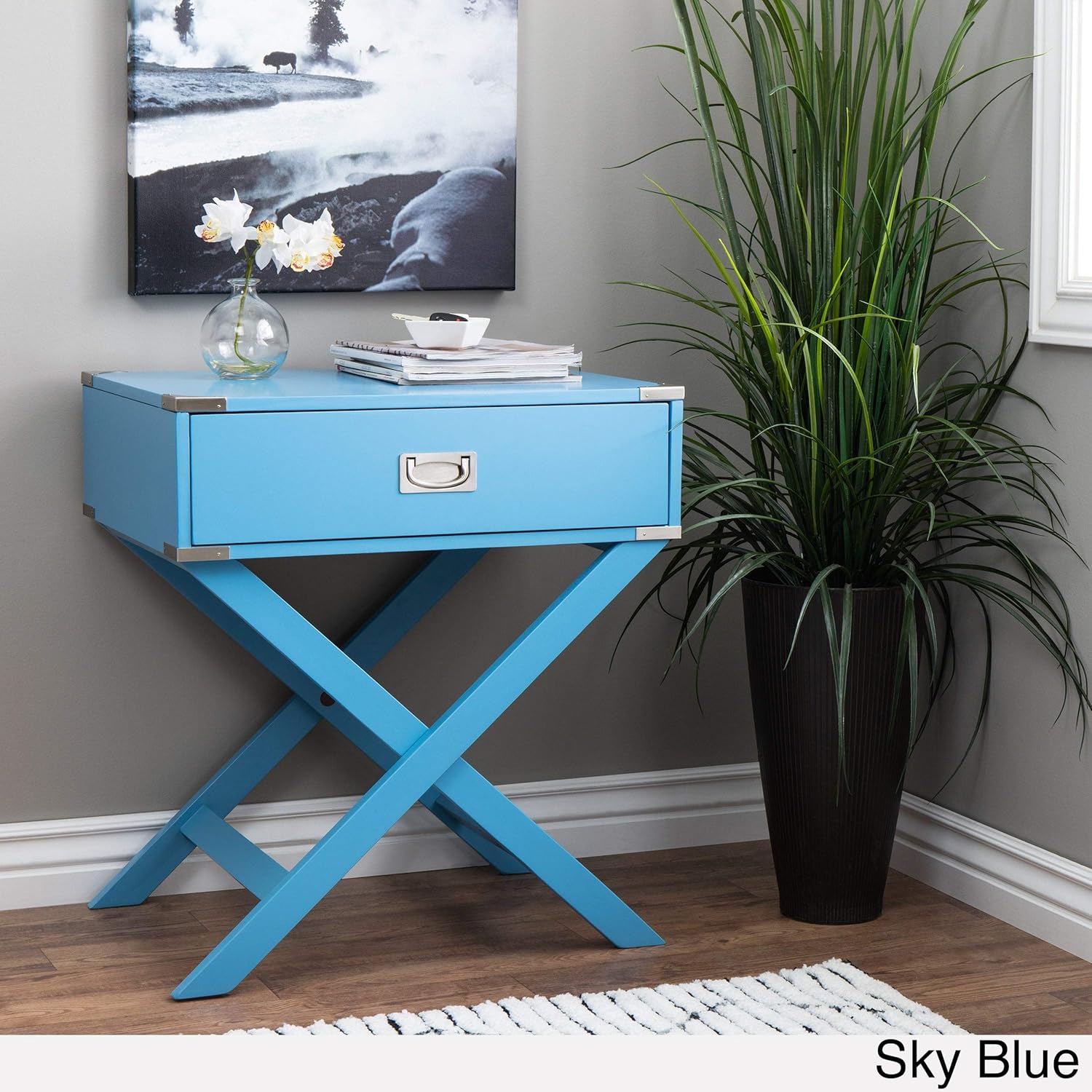 Amazon Com Inspire Q Kenton X Base Wood Accent Campaign Table By