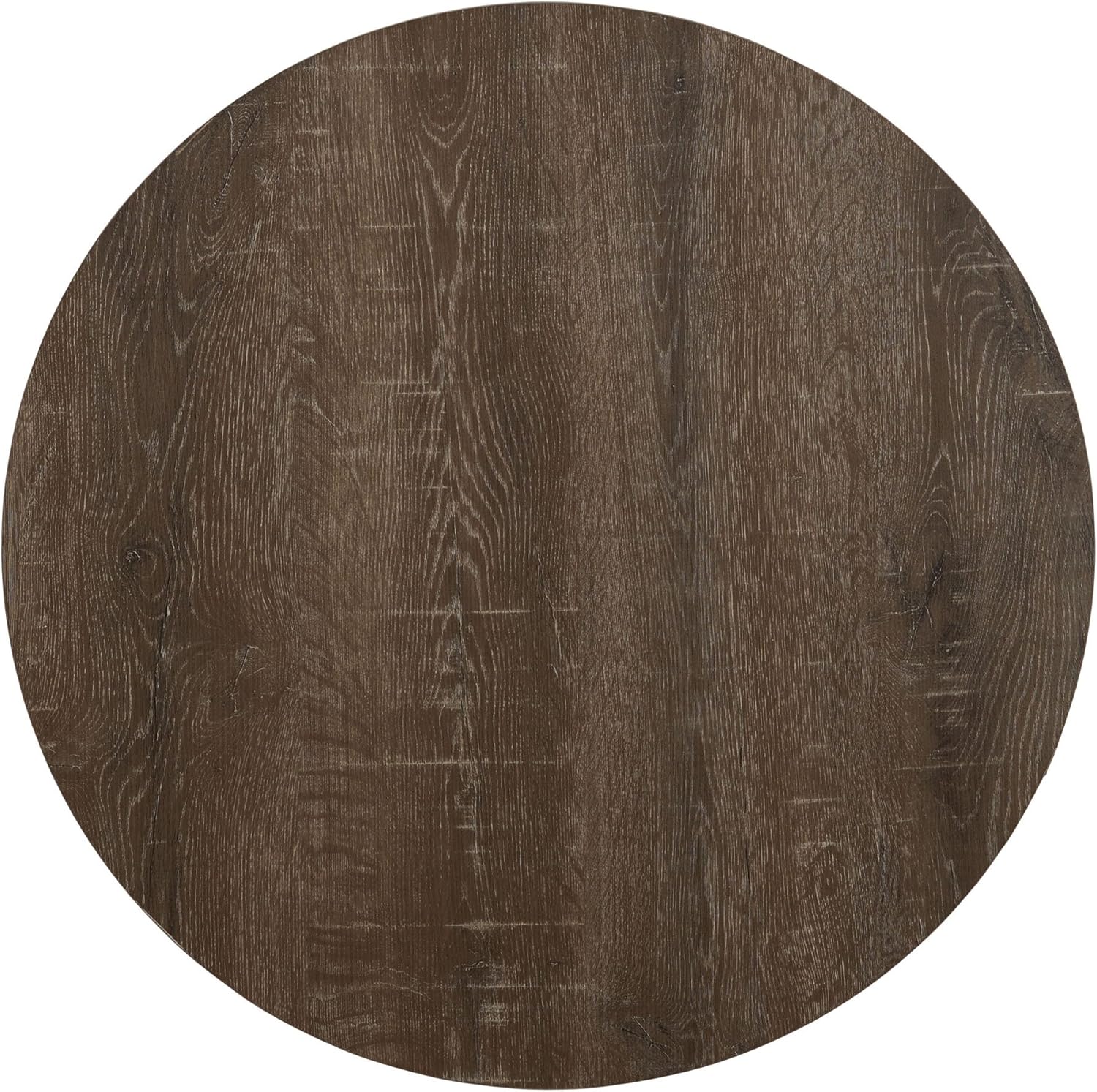 Household Essentials Grey Top Black Frame Ashwood Round Coffee Table: Furniture & Decor