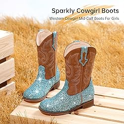 Motasha Girls Cowgirl Boots Glitter Toddler Girls