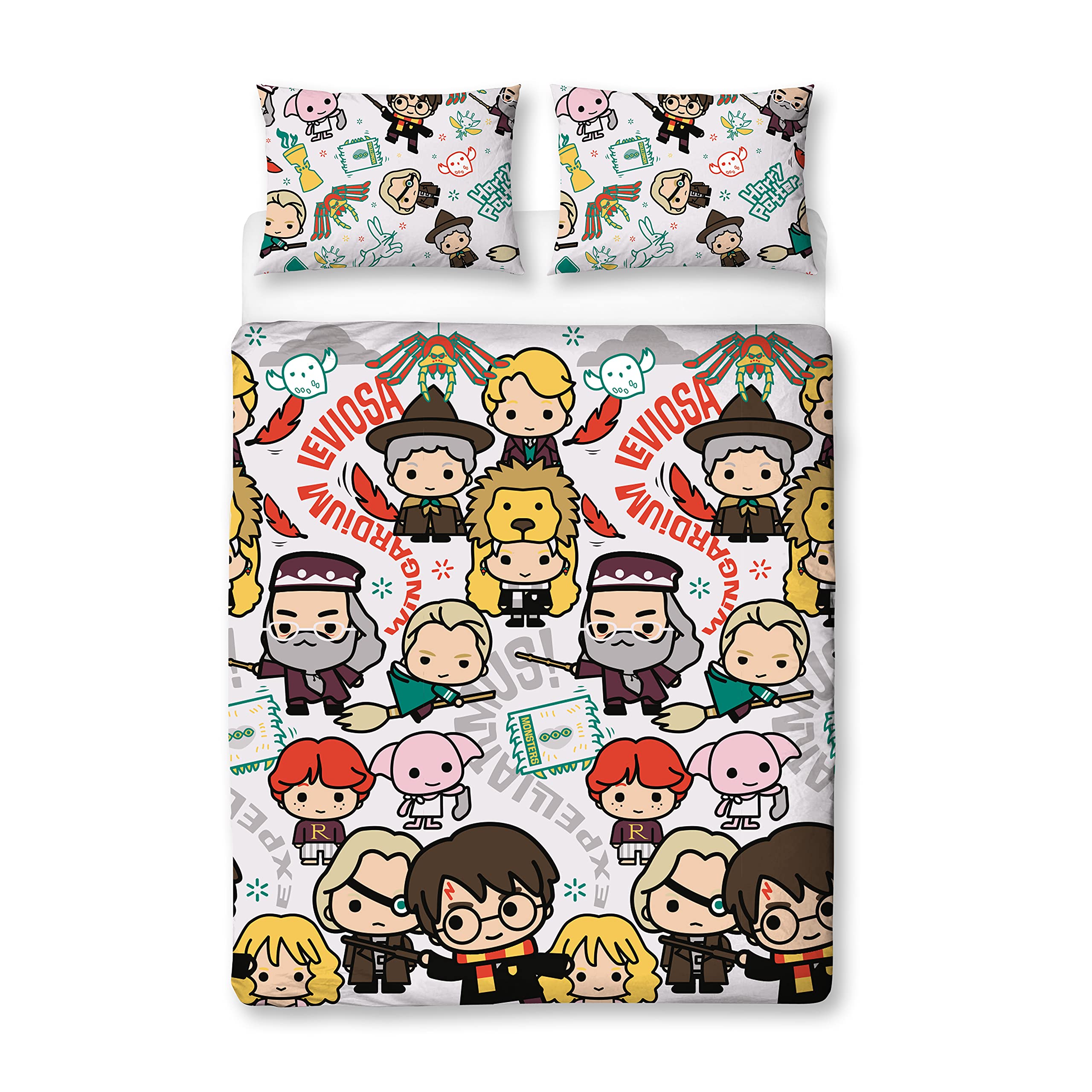 Harry Potter Duvet Cover Scene Design | Reversible 2 Sided Bedding Duvet Cover, Official Merchandise Pillow Case (Double)